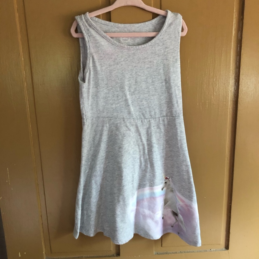 Little girl unicorn cotton dress.